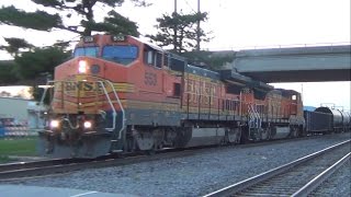 Dash 8's Pull BNSF Freight Train 664 in Ottumwa, IA 4/28/15