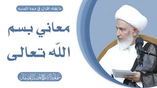 ما يقوله القرآن في سورة التوحيد/ 11- معاني بسم الله تعالى - سماحة الشيخ فاضل الصفار