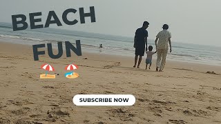 Beach fun ⛱️⛱️ পকেট ভর্তি সমুদ্রের বালি 🙂✨#puri@kiansnest