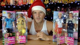 BARBIE BOY 2019 CAREER KEN DOLL FULL COLLECTION Barista Firefighter Lifeguard Soccer Player REVIEW