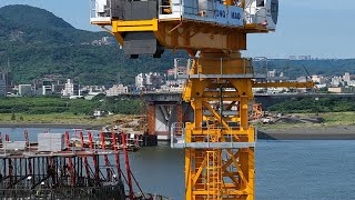 2023.07.25 淡江大橋工程 主橋塔 淡水端 遠眺八里 進度觀察  即時直播