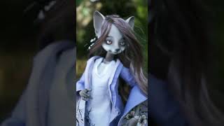 fox kitsune bjd doll purple kimono