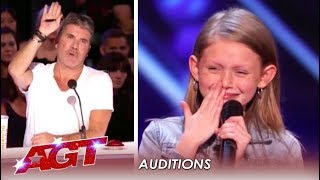Ansley Burns: 11-Year-Old FIGHTS On After Simon Stops Her! | America's Got Talent 2019