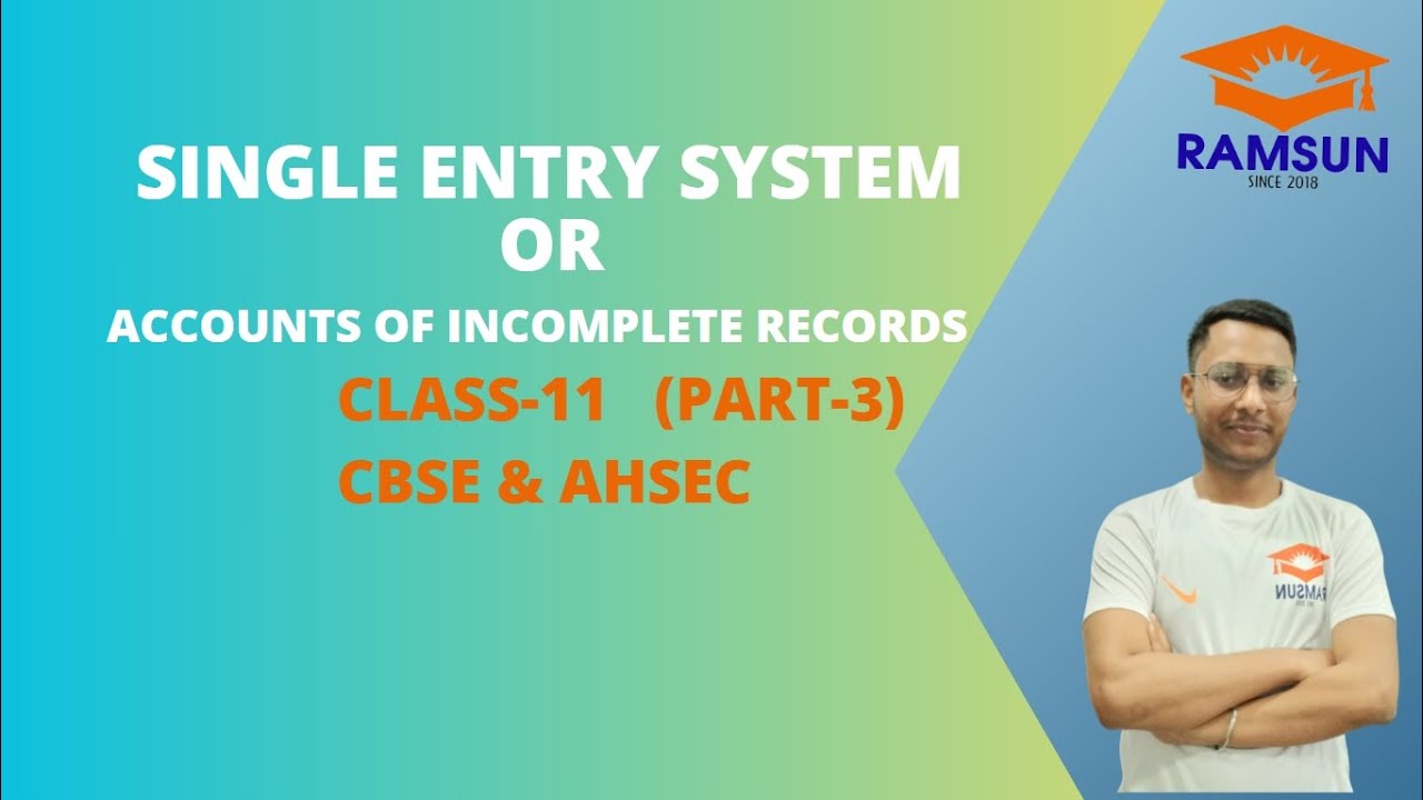 Single Entry System | Single Entry System Class-11|part-3 - YouTube