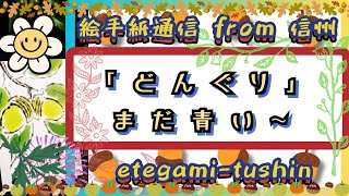 絵手紙通信 from 信州 「どんぐり」まだ青い～etegami-tushin