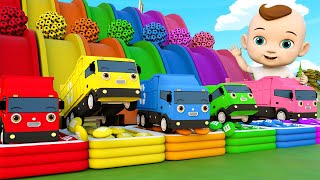 Nursery Rhymes For Babies - Wheels On The Bus - Learn Colors With Balls And Cars