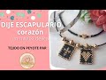 ♥️ Cómo hacer un DIJE CORAZÓN PARA ESCAPULARIO - PUNTADA PEYOTE PAR