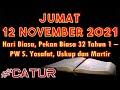 [CATUR] Bacaan Liturgi 12 November 2021