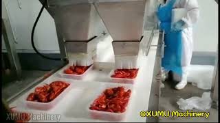 Crayfish conveyor weighing and cartoning system | XUMU Machinery# конвейер#packingmachine #conveyors