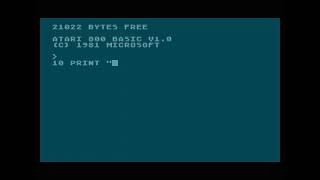 Microsoft Atari 800 Basic Hello World Example