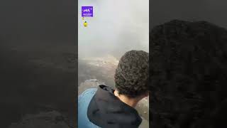 الحماية المدنية والمرور يحاولان إخماد حريق اتوبيس فيصل