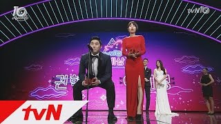 tvNfestival\u0026awards [tvN10어워즈] 'tvN의 노예' 권혁수,이세영 수상소감 빨리말하기! 161009 EP.2