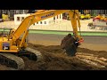 amazing detail rc model excavator komatsu pc 490 lc at work of the rc construction site