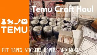 Giant Temu Journalling Haul, No Talking | Stickers | Papers, PET Tapes | Journaling and Crafts