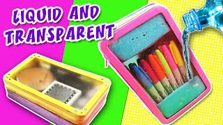 LIQUID AND TRANSPARENT PENCIL CASES - BACK TO SCHOOL | aPasos Crafts DIY
