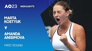 Marta Kostyuk v Amanda Anisimova Highlights | Australian Open 2023 First Round