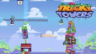 消えないテトリスがおもしろすぎる！積み上げたりいっぱいのせたりしよう！【Tricky Towers】