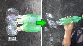 How To Make Easy \u0026 Simple Bubble Maker With DIY Plastic Bottle | Bubble Machine | Ideas Therapy