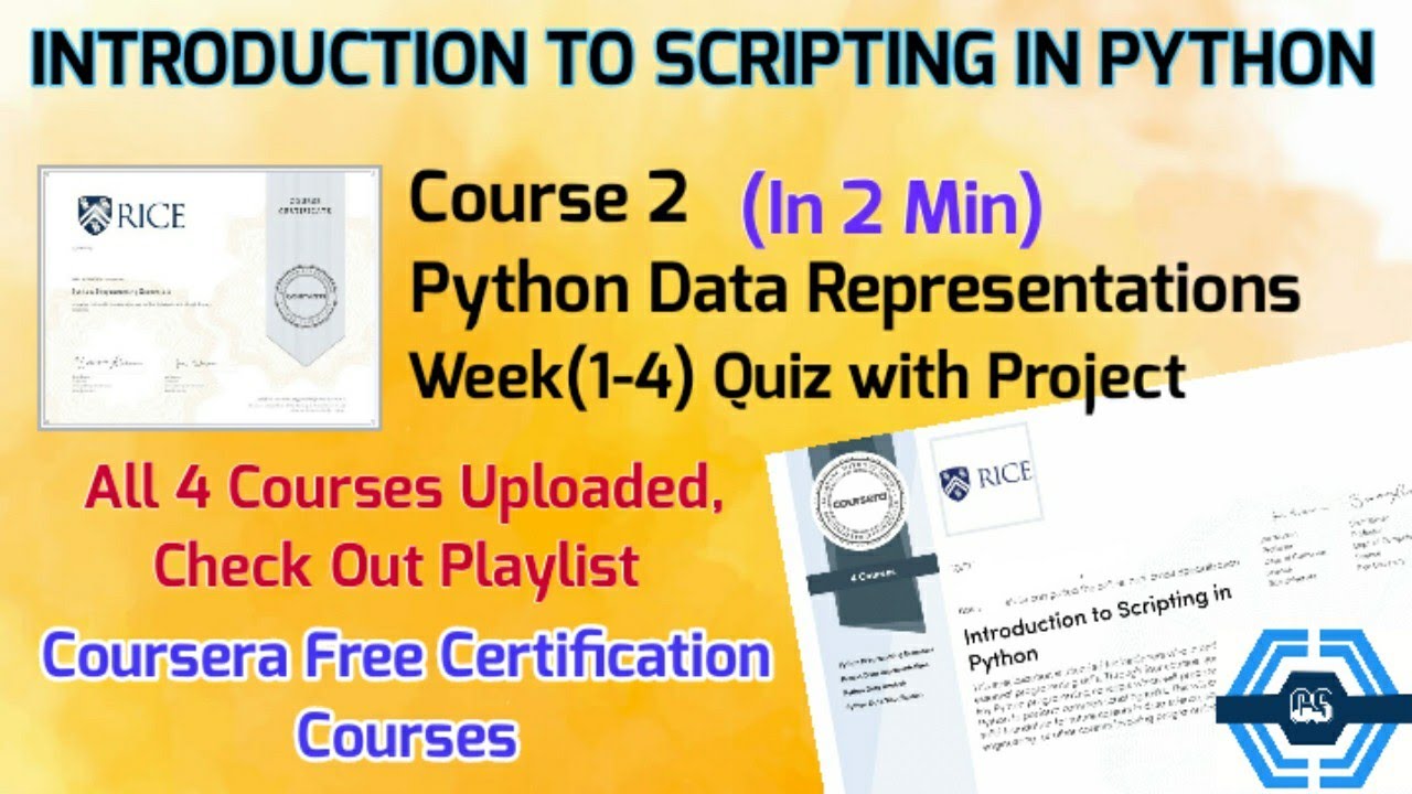 Python Data Representations - Coursera, All Week Answers | INTRODUCTION ...