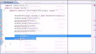 Intermediate Java Tutorial - 14 - Stacks, push, pop
