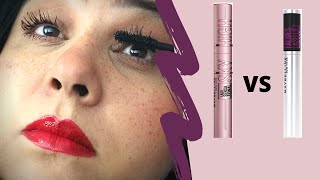 Maybelline SKY HIGH mascara VS The FALSIES Instant Lash Lift  Mascara - 10 HOUR wear test!!!!