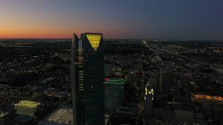 Oklahoma City At Night 4k, Drone Film From Above, USA, A Travel Tour UHD