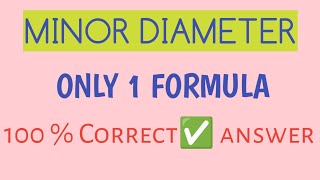 Minor diameter calculation | mech Altafhussain 🫵💯💪