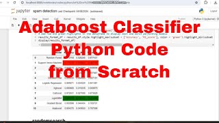 Email Spam Detection with Adaboost classifier Python Code from Scratch #python # Adaboost