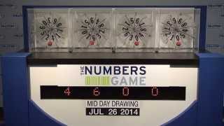 Midday Numbers Game Drawing: Saturday, July 26, 2014