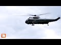 President Trump Departs Walter Reed for White House in Marine One