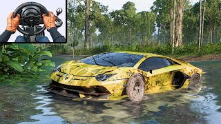 Rebuilding Lamborghini Aventador SVJ - Forza Horizon 5 (Steering Wheel + Shifter) Gameplay