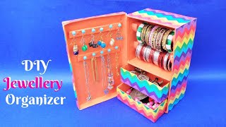 Bangle Stand making at home from waste shoebox | Best out of waste | DIY Jewellery Organizer