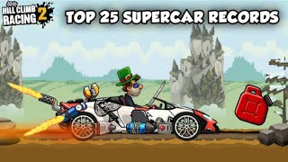 Hill Climb Racing 2 - Top 25 Supercar Records in Time Trails🔥💪