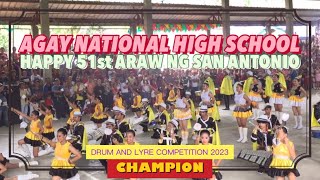 AGAY NATIONAL HIGH SCHOOL | Drum & Lyre Competition | happy 51st Araw Ng San Antonio 2023