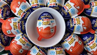 Yummy kinder surprise egg toys opening - A lot of kinder joy chocolate ASMR