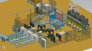 Simulare celulă robotizată; licență politehnică; process simulate