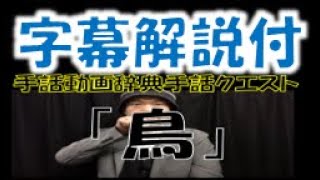 ！字幕版！「鳥（生物/動物シリーズ」（全国手話検定５級・手話技能検定４級）【手話クエスト　レベル２４】 ※字幕あり手話動画で読み取り練習ができます