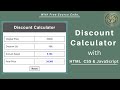Discount Calculator Using HTML, CSS and JavaScript |  JavaScript Project