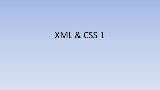 XML & CSS 1 PHP