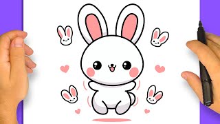 HOW TO DRAW A KAWAII BUNNY | Simple and Easy Step by Step