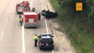 Police investigate rollver crash on I-475 near Robert T. Longway Boulevard in Flint