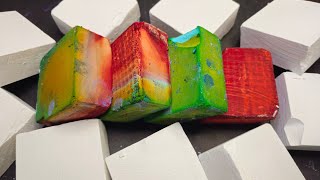 Brightly Dyed Chalk Blocks with Ever Elegant Plain Janes | ASMR Gymchalk Crush | Sleep Aid ❤️💛💚🩵