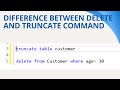 57 Truncate table in sql server | Difference between delete and truncate command