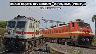 MEGA ROUTE DIVERSION! Madurai-Bikaner SF \u0026 Mayiladuturai-Sengottai ExpressTrains at Tirumayam,PART-3