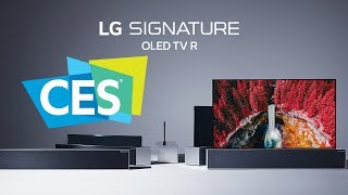 LG Roll Up TV Review CES 2019 of LG Signature OLED TV R: Model 65R9