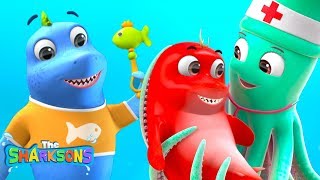 5 Little Reef Sharks SHARKSONS | Nursery Rhymes & Kids Songs! | ABCs and 123s | Shark Songs