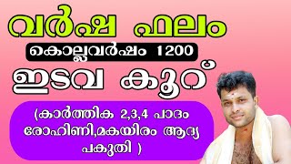 ഇടവക്കൂറിൽ ജനിച്ച കാർത്തിക രോഹിണി മകയിരം നക്ഷത്രക്കാരുടെ ഒരു വർഷ ഫലം (1200- ആം ആണ്ട് )