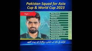 20 MenPakistan squad for Asia Cup 2023 & World Cup