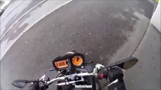 Super angry Swiss POLICE CHASE man on Motorcycle