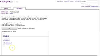Codingbat - make_tags (Python)